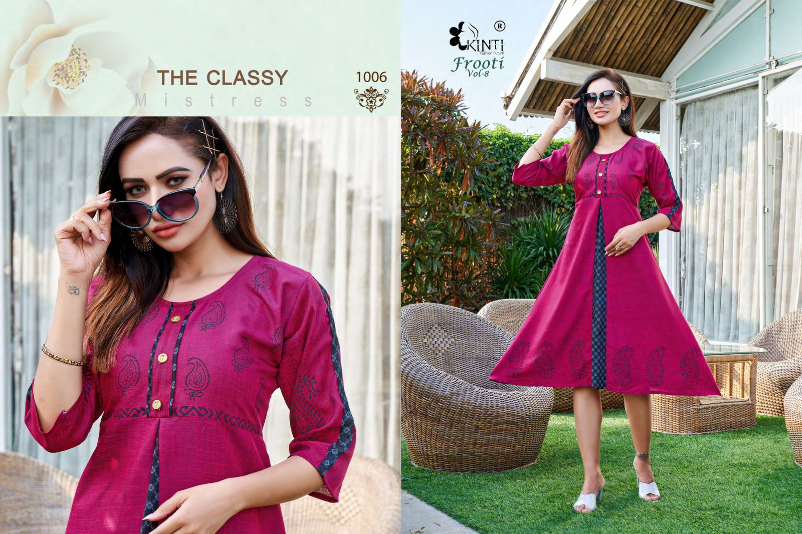 Kinti Frooti Block Wholesale Designer Printed Kurtis Catalog